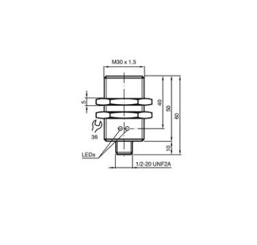 NBB10-30GM50-WS-V12 Inductive Sensor 30mm, IP69K, M12, Stainless Steel ...